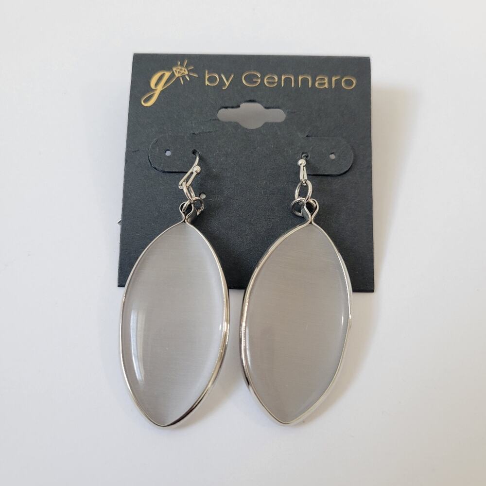 G By Gennaro Silver Tone Dangle Drop Earrings NWT